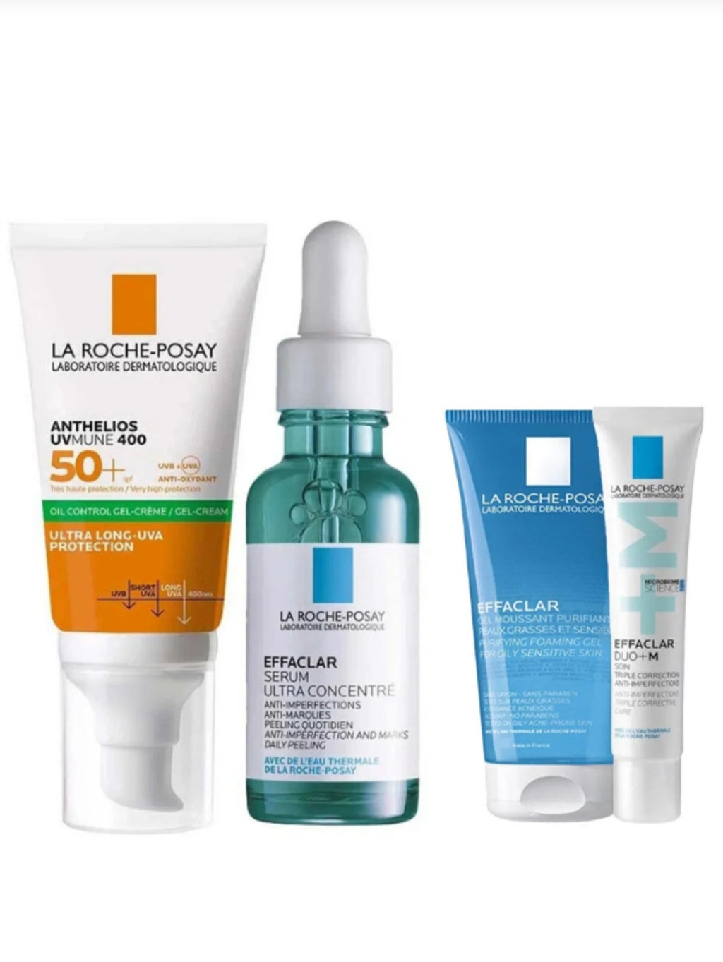 مجموعة العناية الخاصة بالبشرة التي تعاني من الشوائب + مجموعة مقدمة إيفاكلار (سيروم - واقي شمسي - جل - كريم دوو)