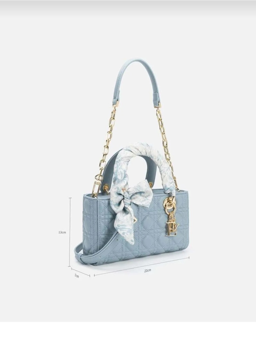 Arkaan bag with blue embossed leather