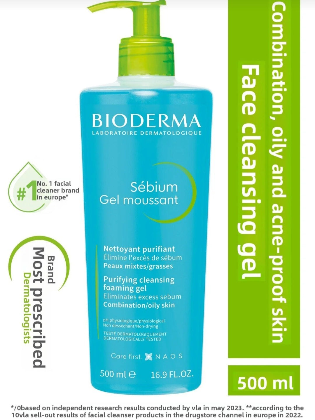 زجاجتان بحجم 500 جرام من جل Bioderma الأصلي الرغوي