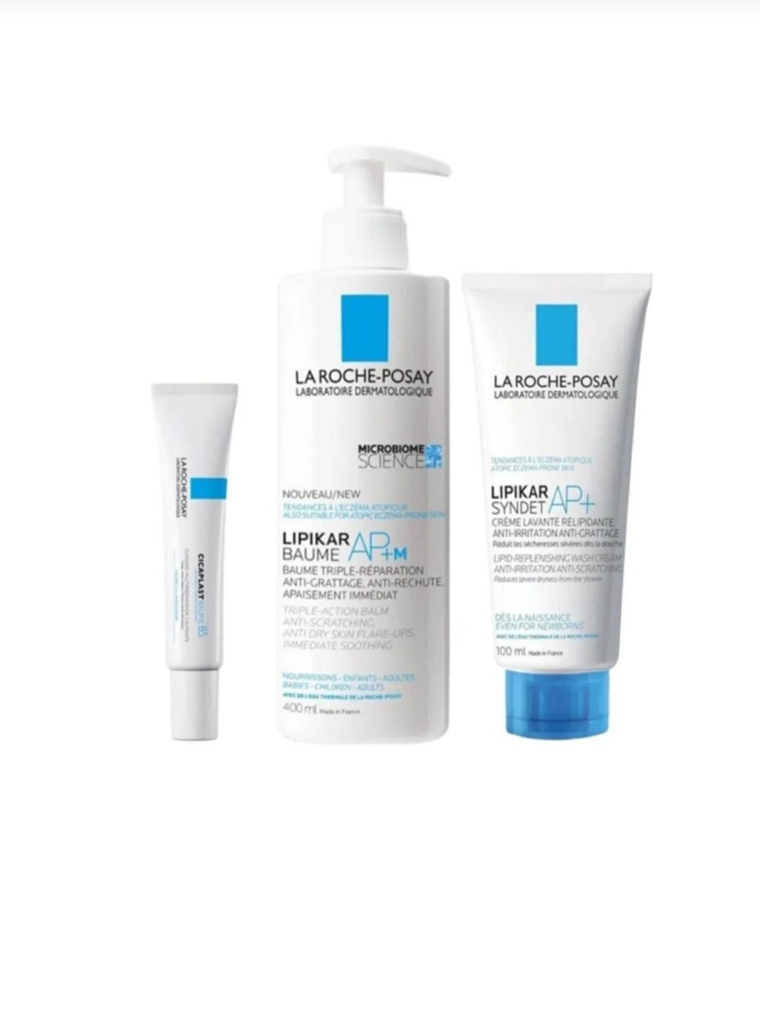 Lipikar Syndet Ap+ 100ml + Lipikar Baume Ap+m 400ml + Cicaplast Baume B5 15ml ثلاثي K