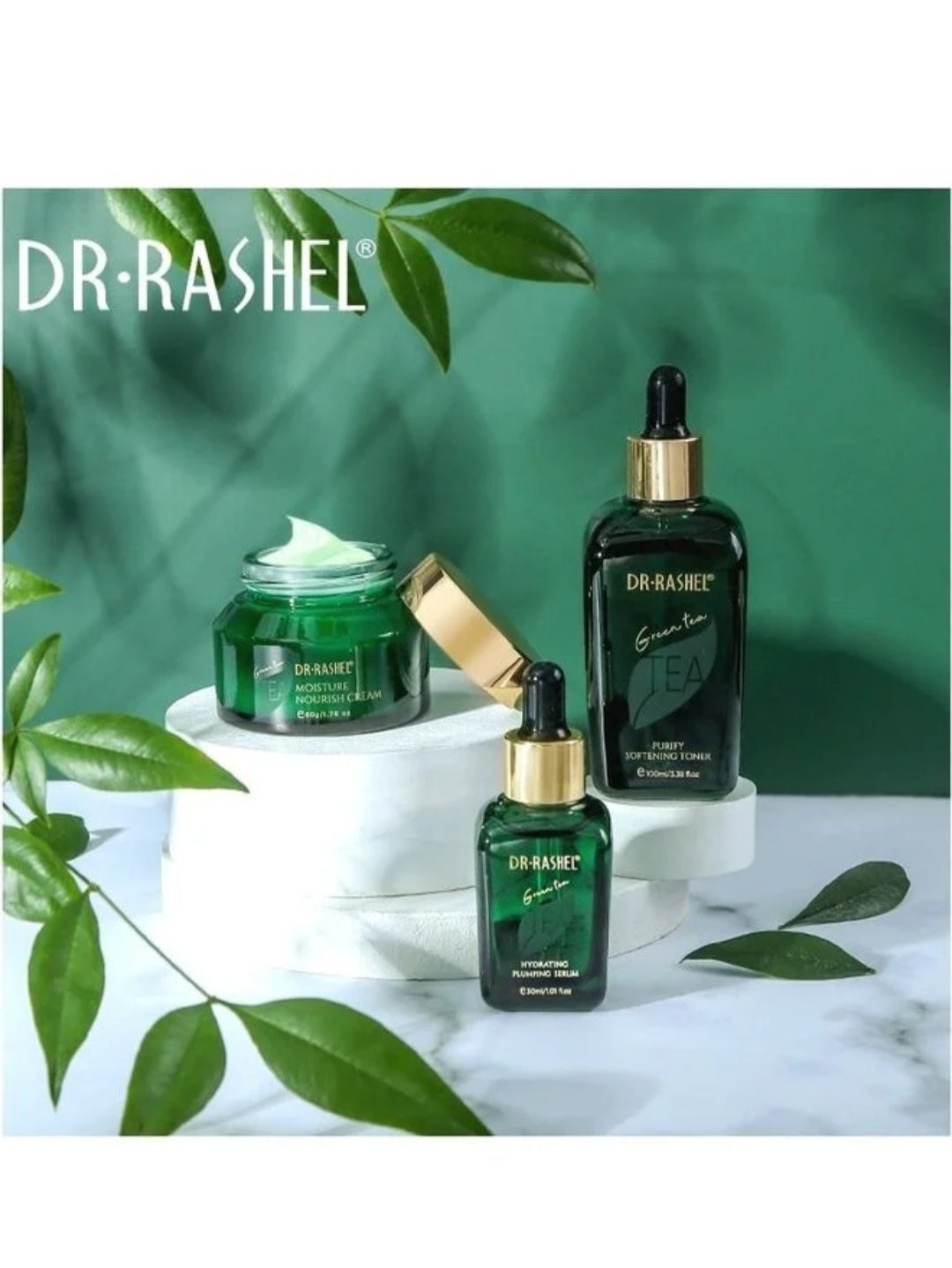 مجموعة العناية بالبشرة النقية المتوازنة بالشاي الأخضر، أبيض، 385 جرام