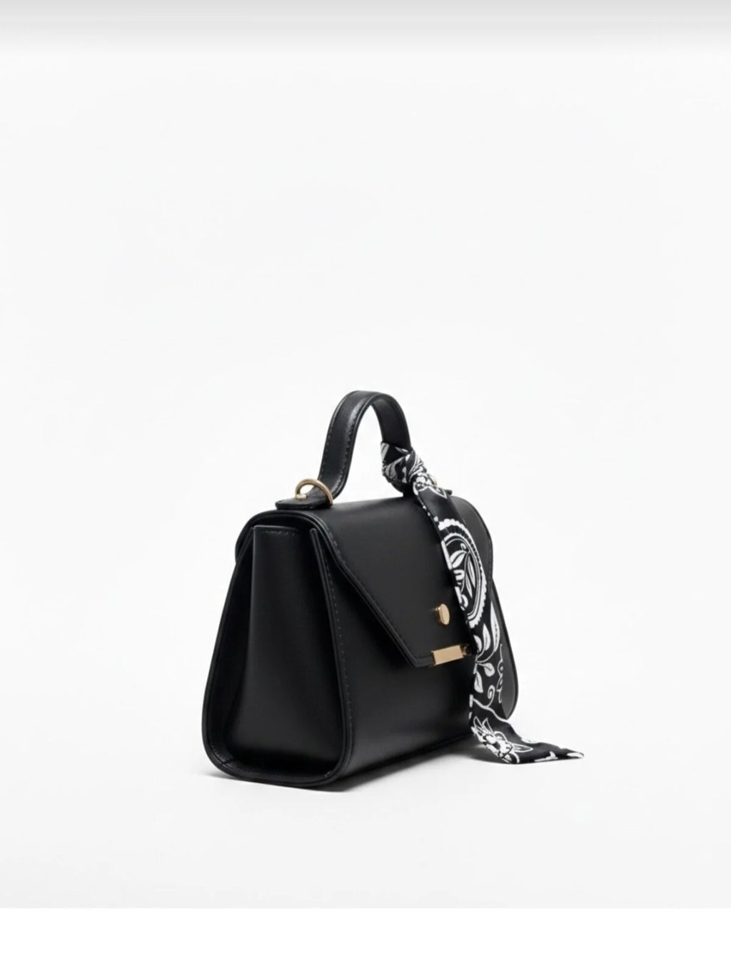 Arvelia Black Faux Leather Hand and Shoulder Bag