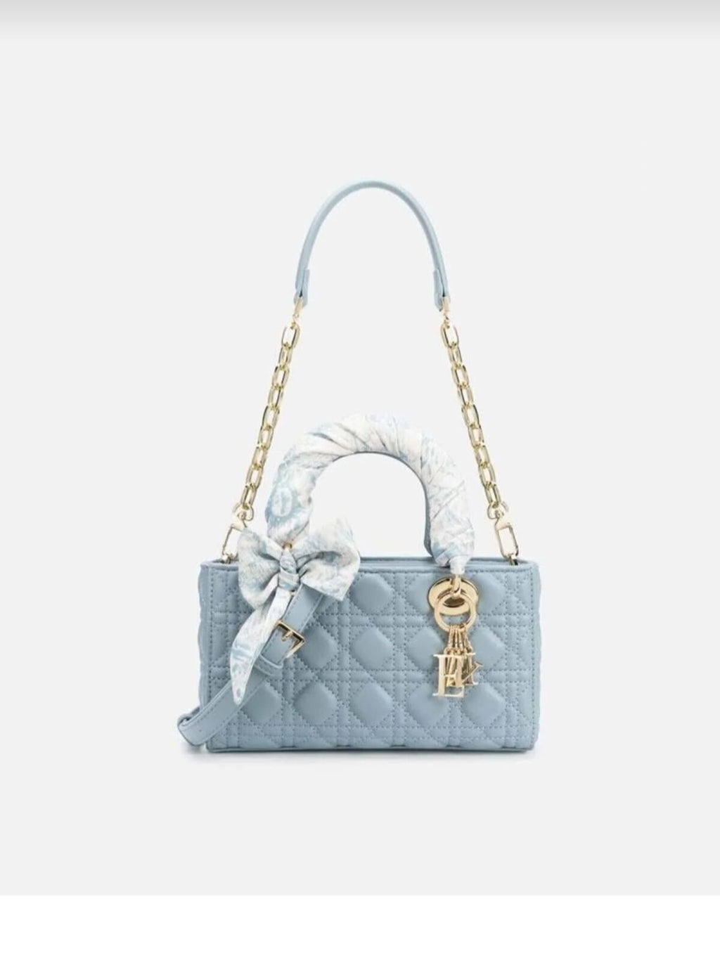 Arkaan bag with blue embossed leather