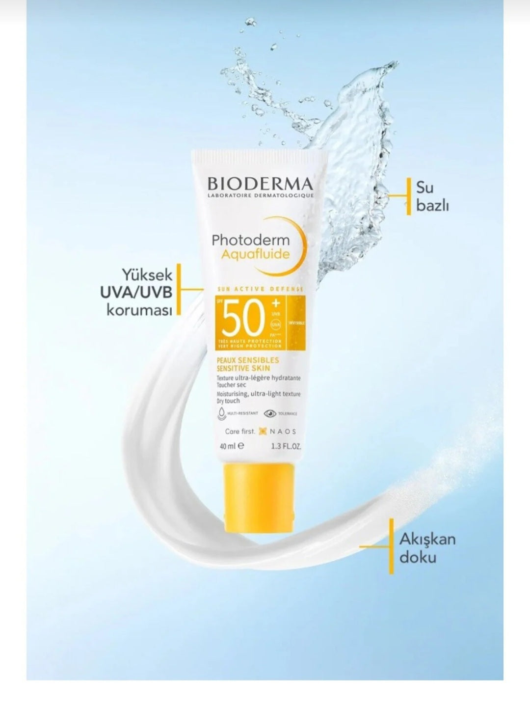 فوتوديرم أكوا فلويد بعامل حماية 50+ - واقي الشمس عديم اللون 40 مل (سينسيبو H2O)