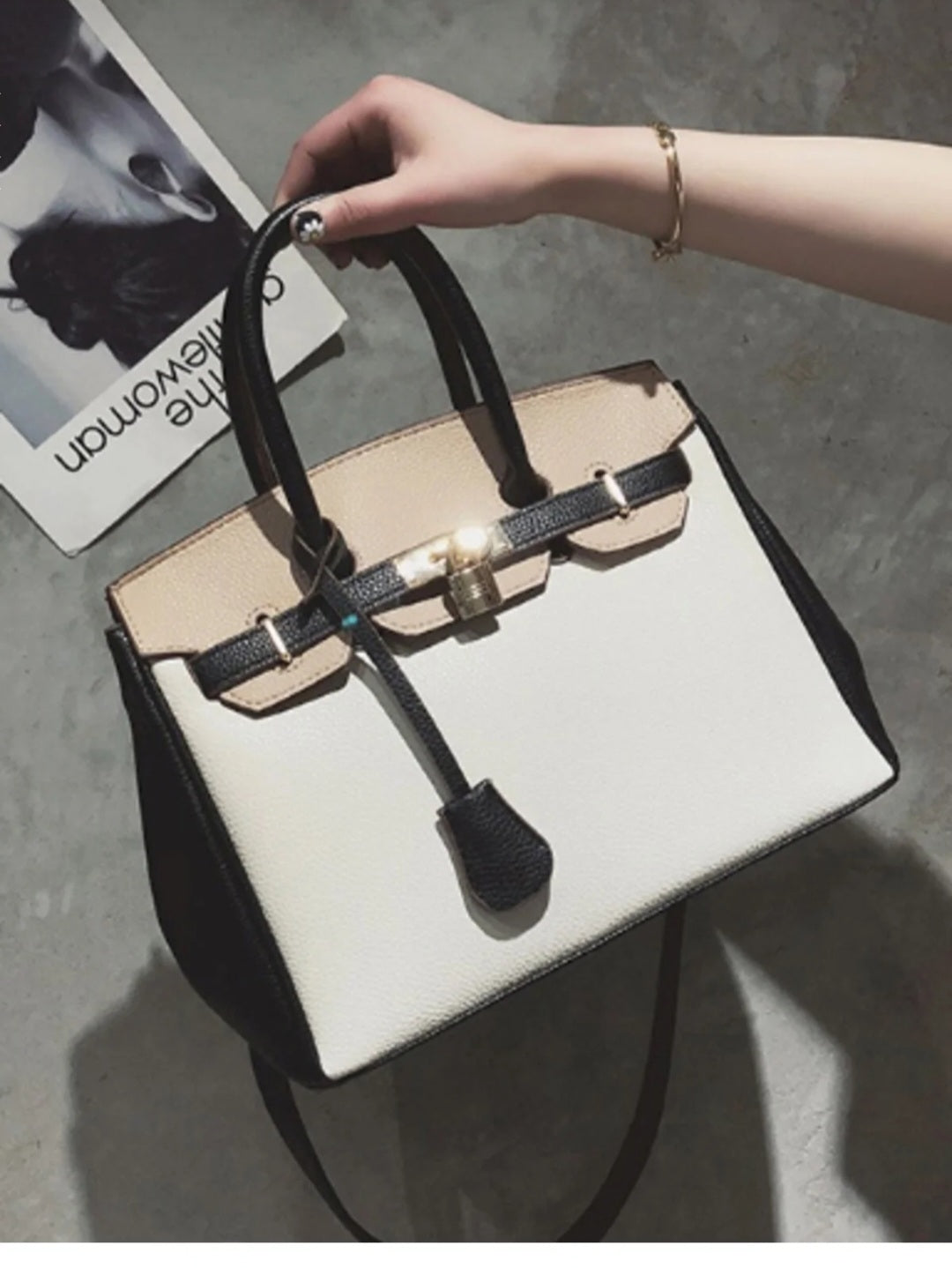 Styli Dual Strap Handle Bag with Lock