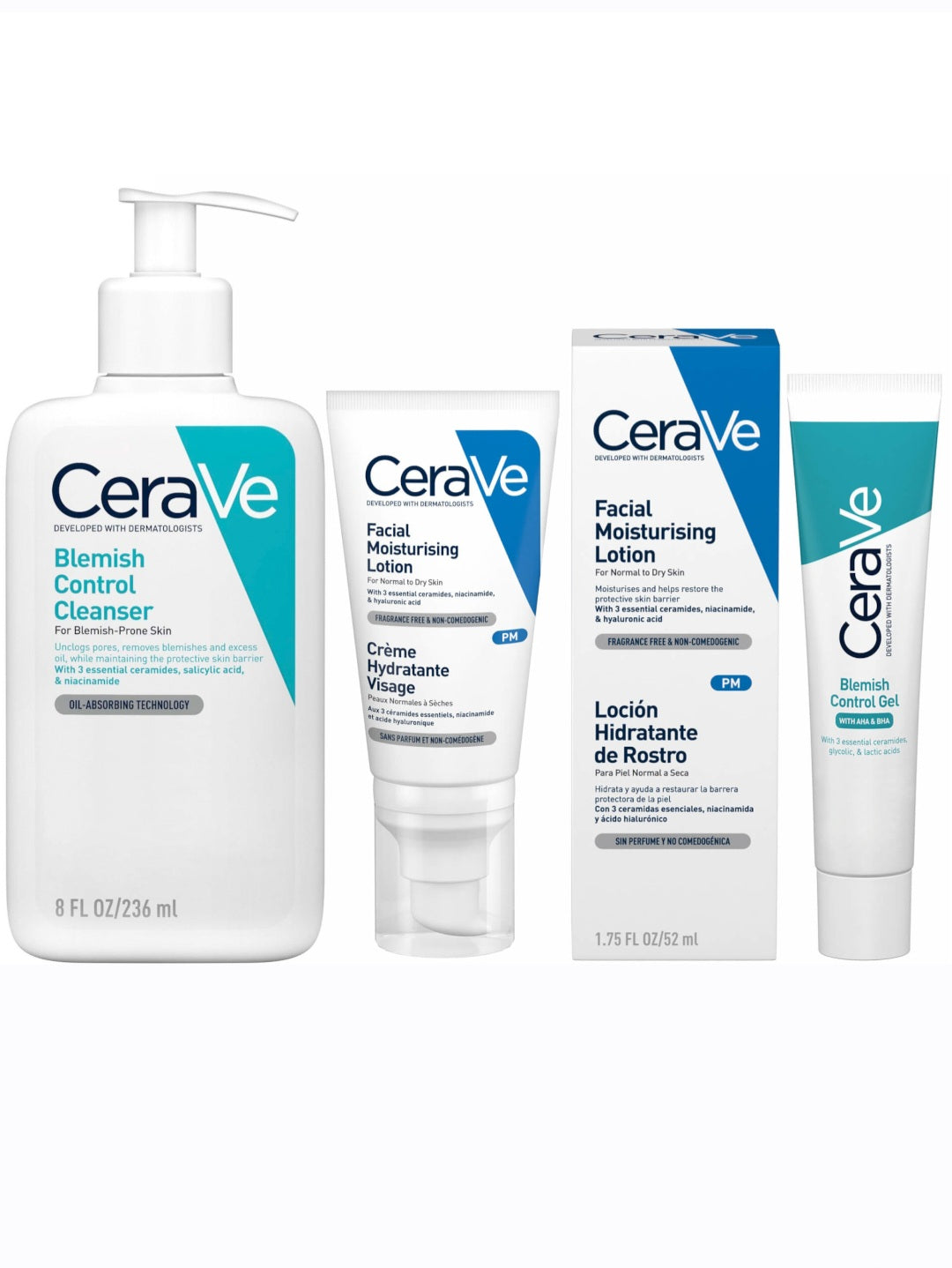 مجموعة سيرافي للعناية بالبشرة النقية: مجموعة من 3 خطوات لمكافحة الشوائب والترطيب