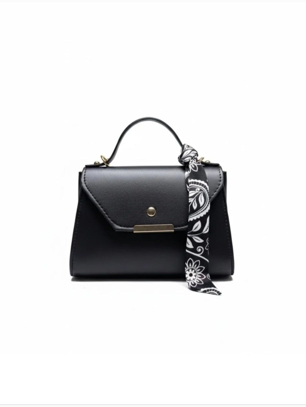 Arvelia Black Faux Leather Hand and Shoulder Bag
