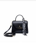 Arvelia Black Faux Leather Hand and Shoulder Bag