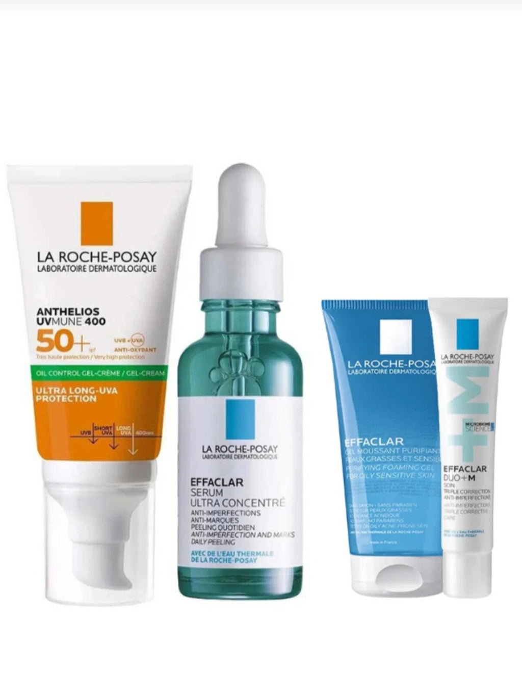 مجموعة العناية الخاصة بالبشرة التي تعاني من الشوائب + مجموعة مقدمة إيفاكلار (سيروم - واقي شمسي - جل - كريم دوو)
