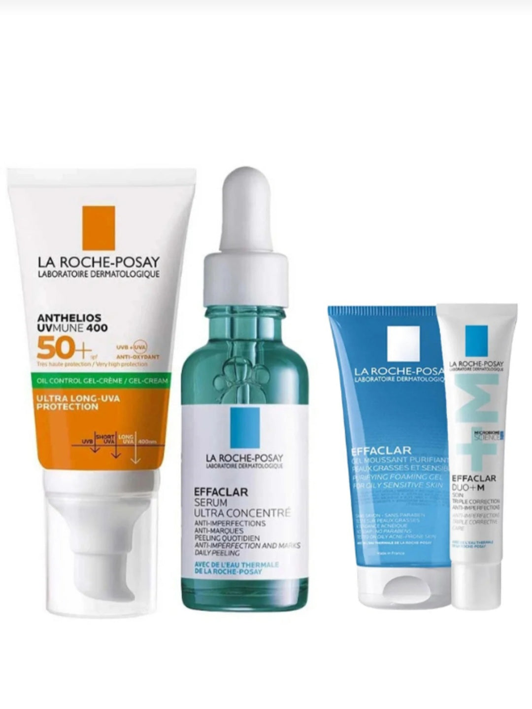 مجموعة العناية الخاصة بالبشرة التي تعاني من الشوائب + مجموعة مقدمة إيفاكلار (سيروم - واقي شمسي - جل - كريم دوو)