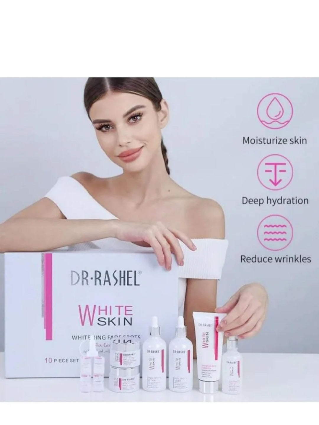 مجموعة تبييض البشرة وتلاشي البقع 10 قطع
